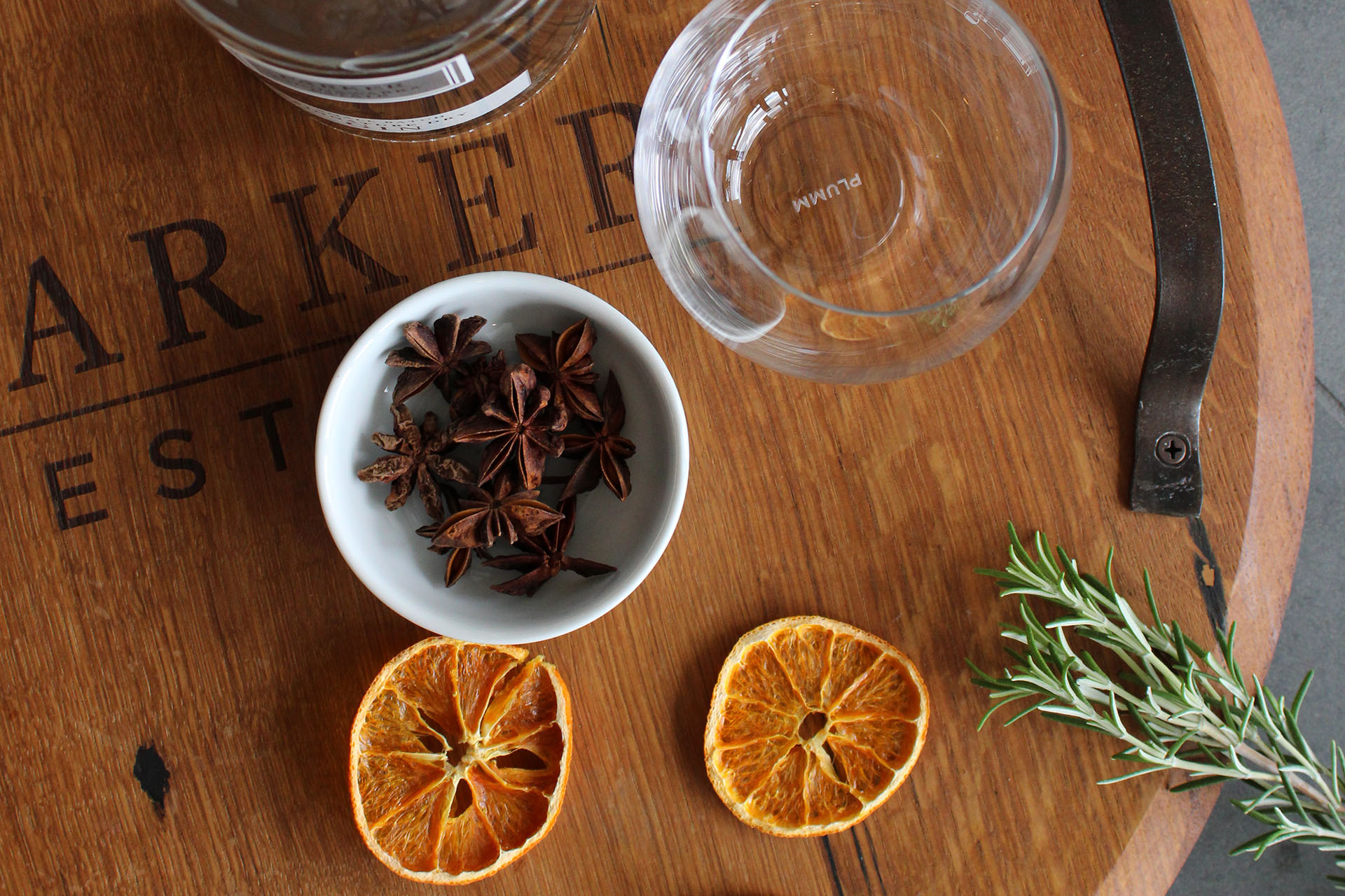 Parker gin botanicals